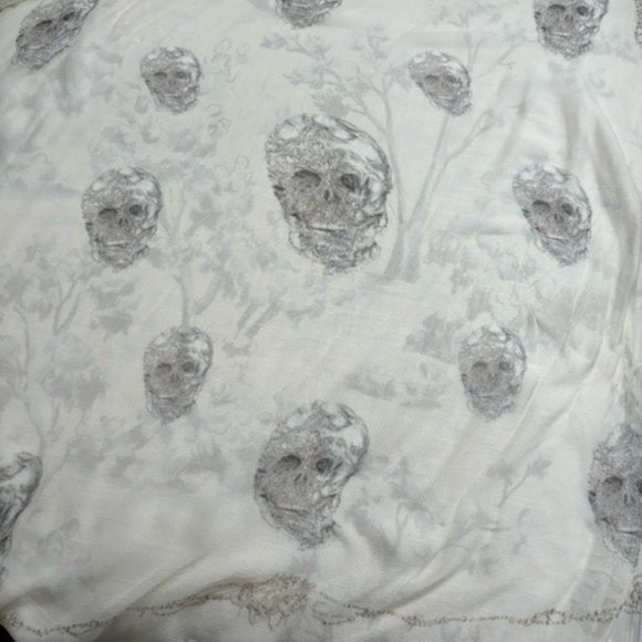 Rare Alexander McQueen Silk Skull Pearl Scarf
